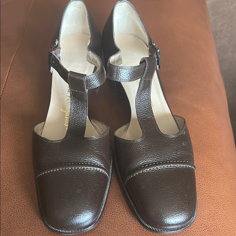 Salvatore Ferragamo Dark Brown Leather Heels
